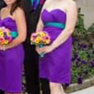 Strapless bridesmaid dress - tea length